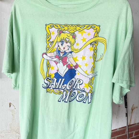 Vintage 90s Sailors Moon mint green Short Sleeve Tee - size XXL - Picture 1 of 3